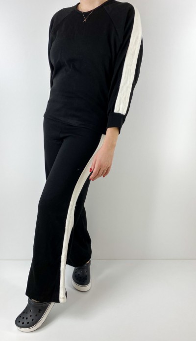 Side striped black set