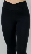 Çapraz bel detaylı siyah tayt pantolon