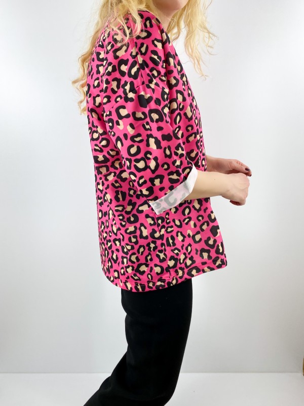 Pembe leopar sweatshirt