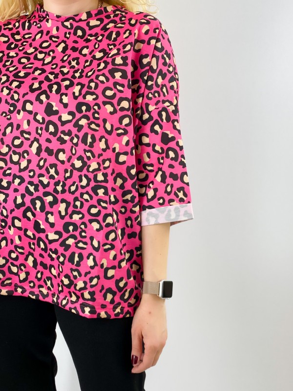 Pembe leopar sweatshirt