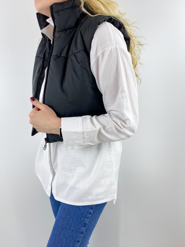 Black crop vest