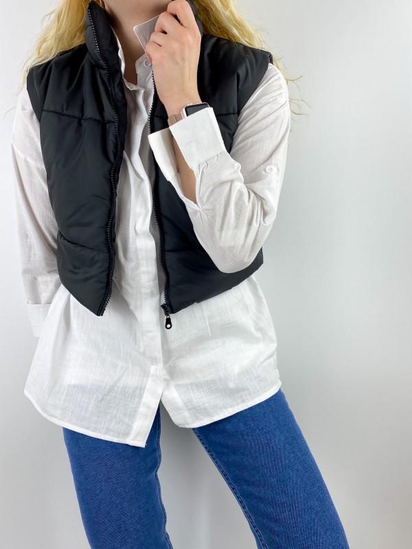 Black crop vest