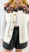 White denim vest