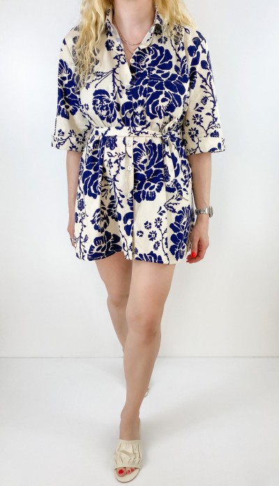 Çiçek desenli mini elbise