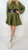 Skater khaki mini dress