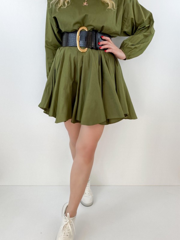 Skater khaki mini dress