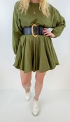 Skater khaki mini dress