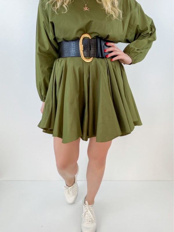 Skater khaki mini dress