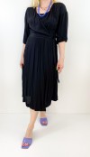 Double breasted black midi dress