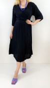 Double breasted black midi dress