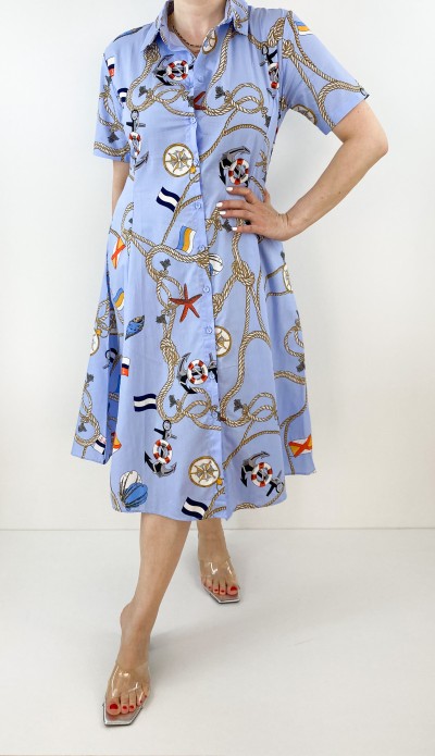 Marin desen gömlek elbise