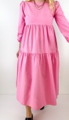 Candy pink poplin maxi dress