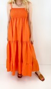 Orange poplin maxi dress