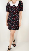 Sleeve detailed flower printed dress