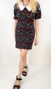 Sleeve detailed flower printed dress