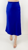 Electric blue sateen skirt