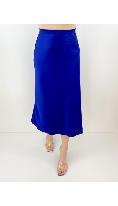 Saks mavisi saten etek