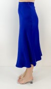 Electric blue sateen skirt