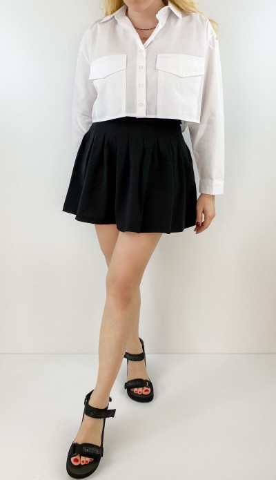 Siyah pileli kolej etek