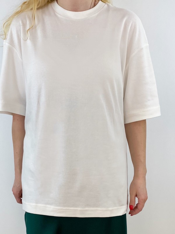 Krem renk oversize t-shirt