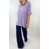 Baskılı lila oversize t-shirt