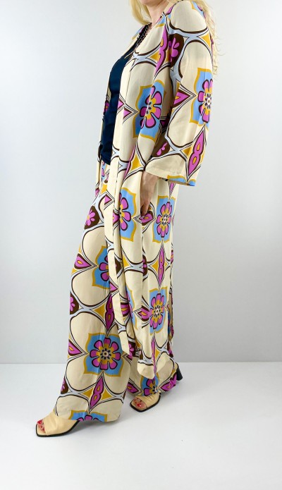 Pamuklu kimono pantolon takım 