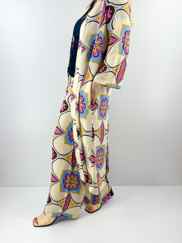 Pamuklu kimono pantolon takım 