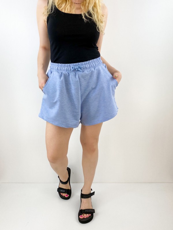 Cotton blue mini shorts