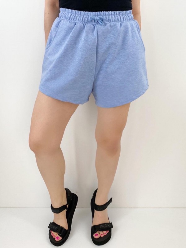 Cotton blue mini shorts