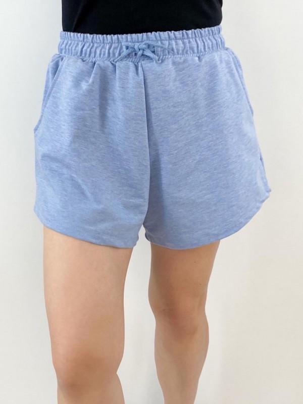 Cotton blue mini shorts