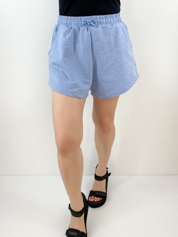 Cotton blue mini shorts