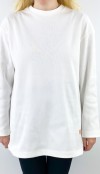 Krem rengi uzun kollu tişört
