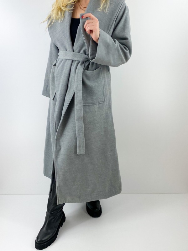 Gray maxi coat