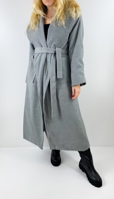 Gray maxi coat