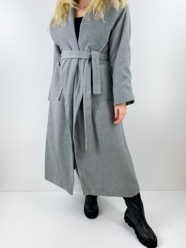 Gray maxi coat