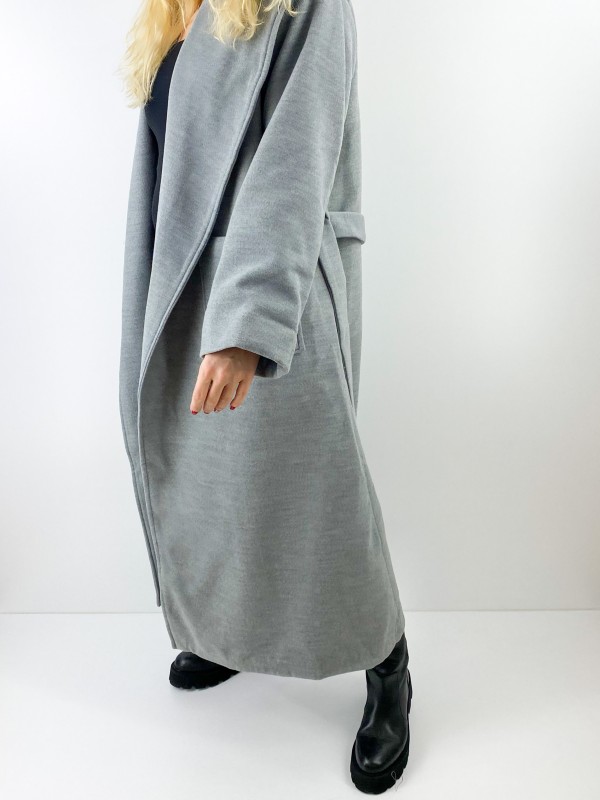 Gray maxi coat