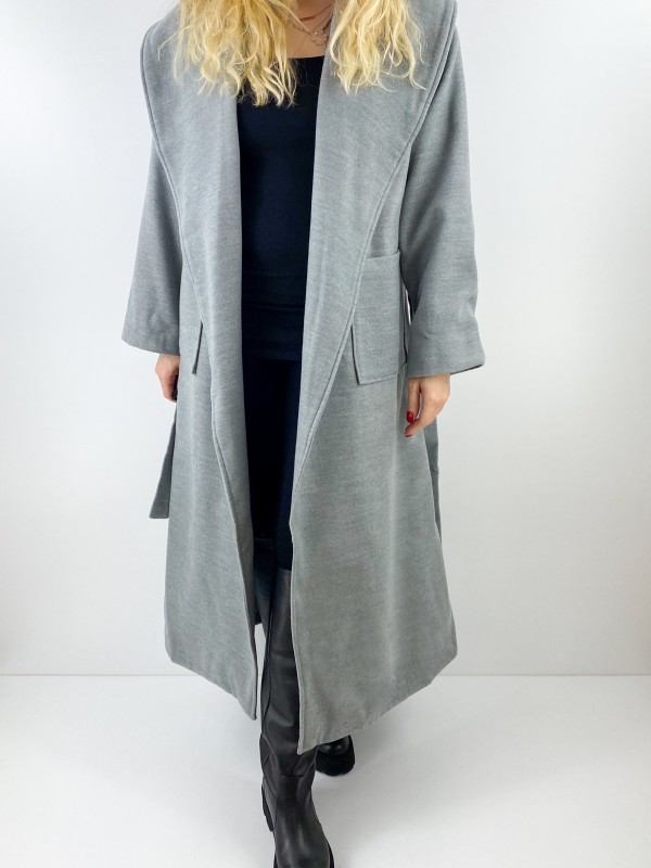 Gray maxi coat