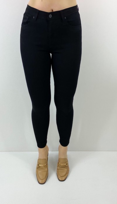 Siyah yüksek bel likralı kot