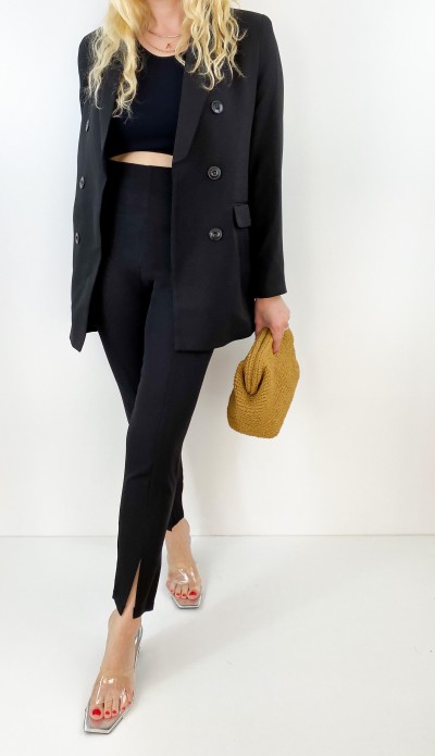 Paça yırtmaçlı tasarım pantolon