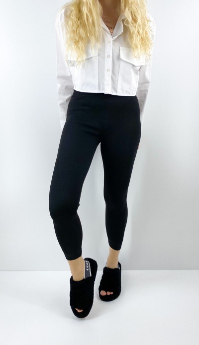 Siyah miflonlu triko tayt