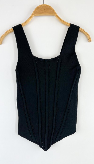Corset detailed black top