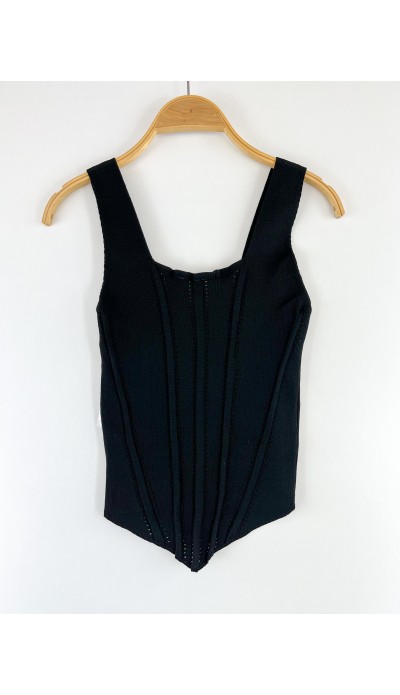 Korse detaylı triko atlet