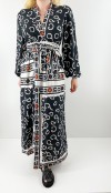 Ethnic printed maxi kimono dress