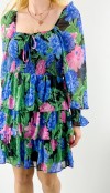 Flower printed chiffon dress