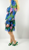 Flower printed chiffon dress