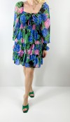 Flower printed chiffon dress