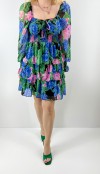 Flower printed chiffon dress