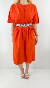 Orange midi dress