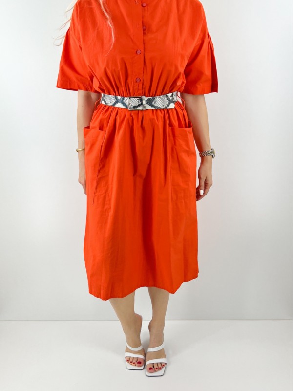 Orange midi dress