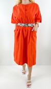 Orange midi dress